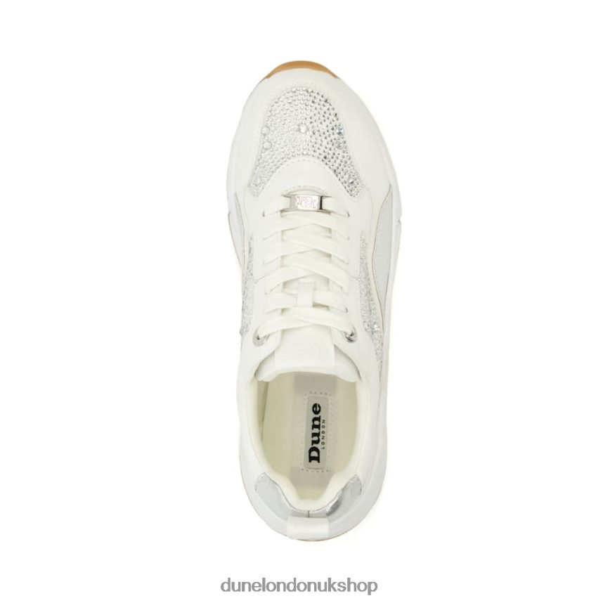 Diamante Chunky Lace-Up Runner Trainers Women N4BBPB221 Dune London Eagerlys White