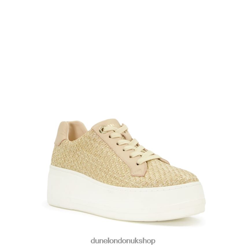 Lace-Up Flatform Trainers Women N4BBPB552 Dune London Episode Natural - Click Image to Close