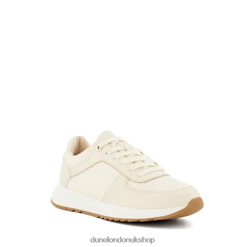 Lace-Up Runner Trainers Women N4BBPB519 Dune London Emelias Ecru - Click Image to Close