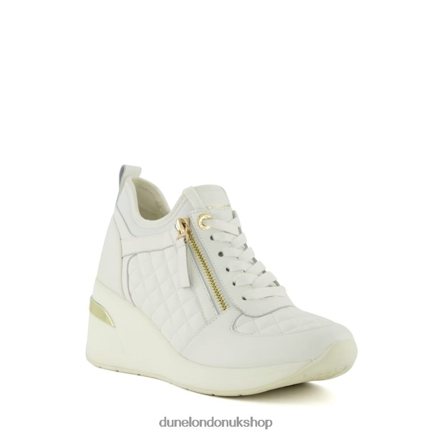 Lace-Up Wedge Trainers Women N4BBPB551 Dune London Eilins White - Click Image to Close