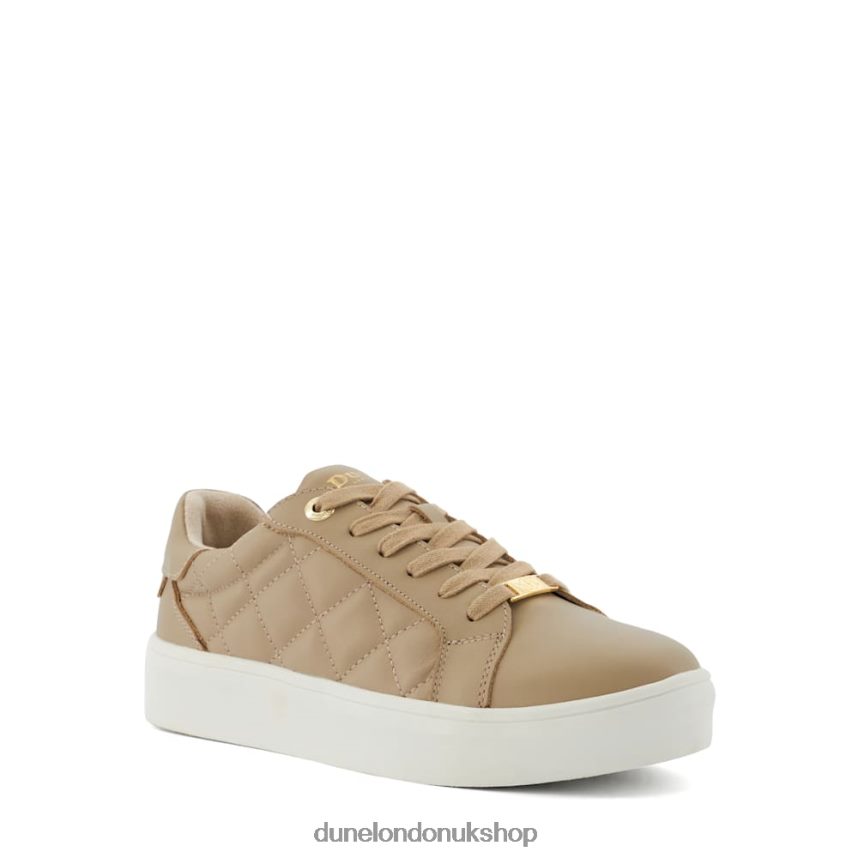 Quilted Lace-Up Trainers Women N4BBPB254 Dune London Excitement Taupe