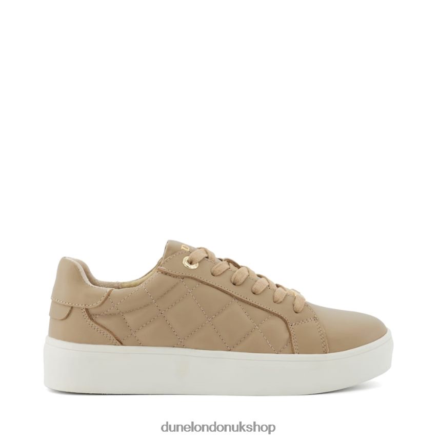 Quilted Lace-Up Trainers Women N4BBPB254 Dune London Excitement Taupe