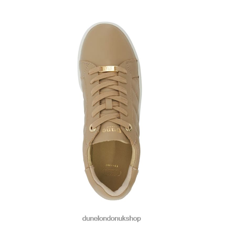 Quilted Lace-Up Trainers Women N4BBPB254 Dune London Excitement Taupe