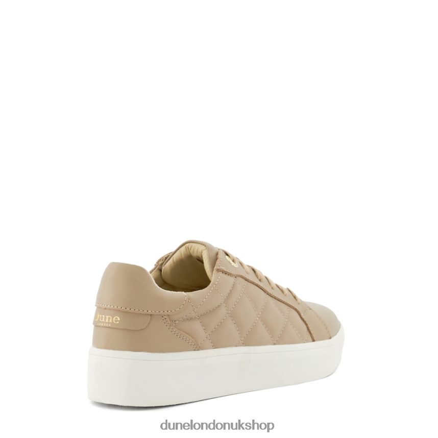 Quilted Lace-Up Trainers Women N4BBPB254 Dune London Excitement Taupe