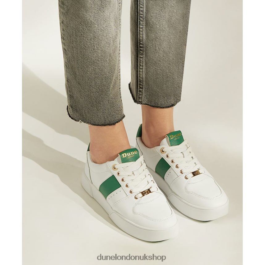 Side-Detail Lace-Up Trainers Women N4BBPB489 Dune London Elysium Green