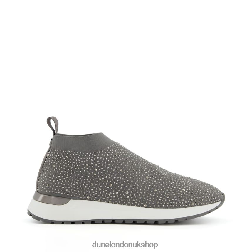 Sock Style Trainers Women N4BBPB670 Dune London Element Grey