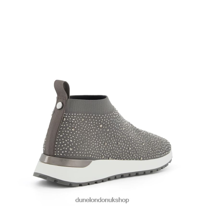 Sock Style Trainers Women N4BBPB670 Dune London Element Grey