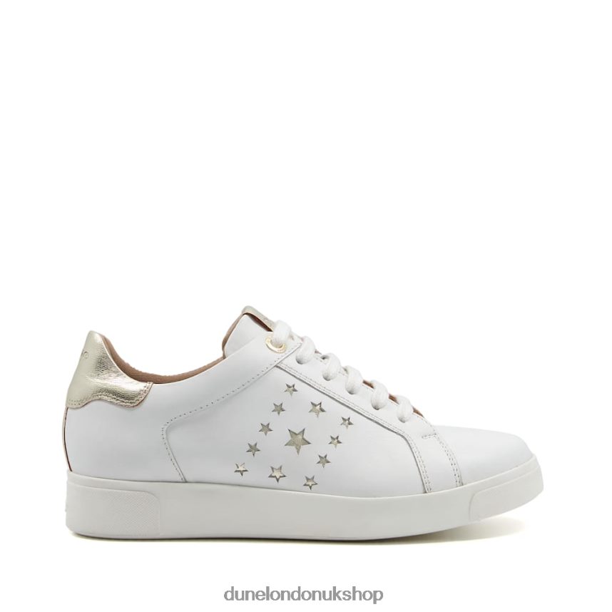 Star Detail Lace-Up Trainers Women N4BBPB636 Dune London Elderflower White