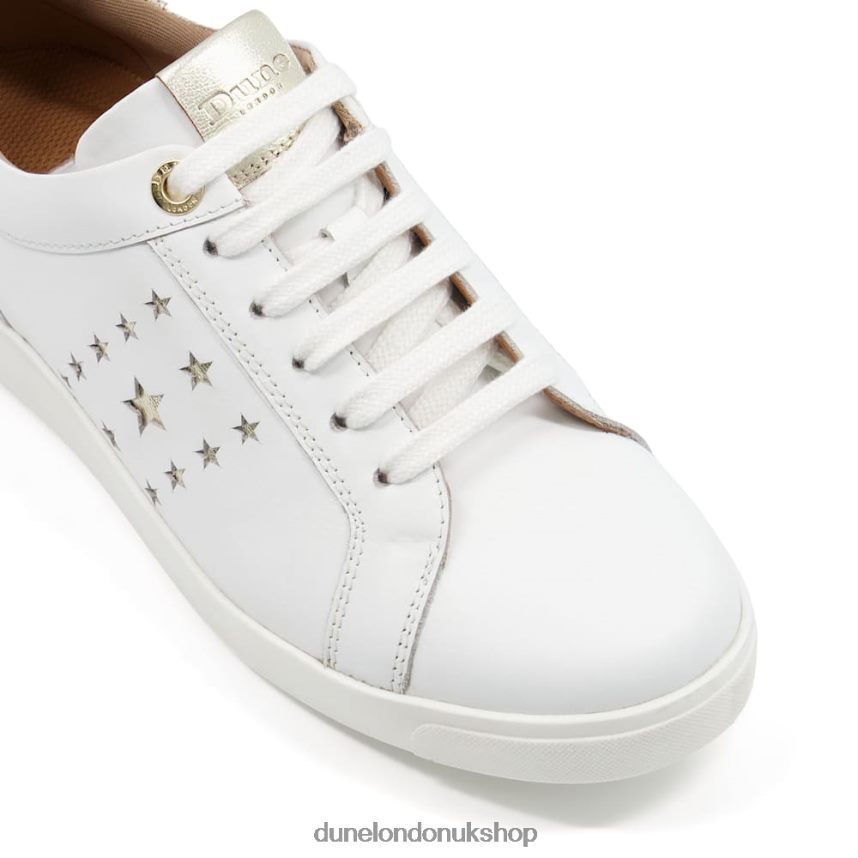 Star Detail Lace-Up Trainers Women N4BBPB636 Dune London Elderflower White