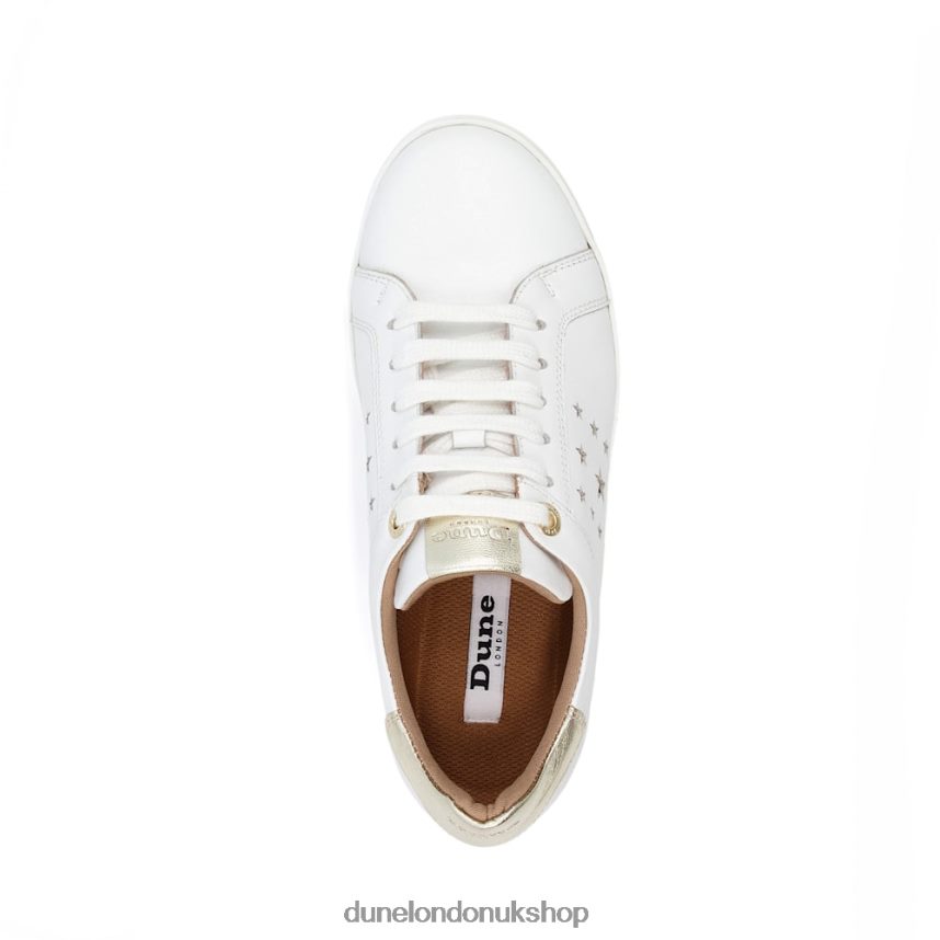 Star Detail Lace-Up Trainers Women N4BBPB636 Dune London Elderflower White