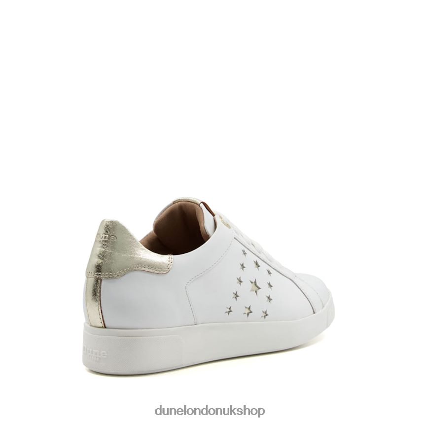 Star Detail Lace-Up Trainers Women N4BBPB636 Dune London Elderflower White