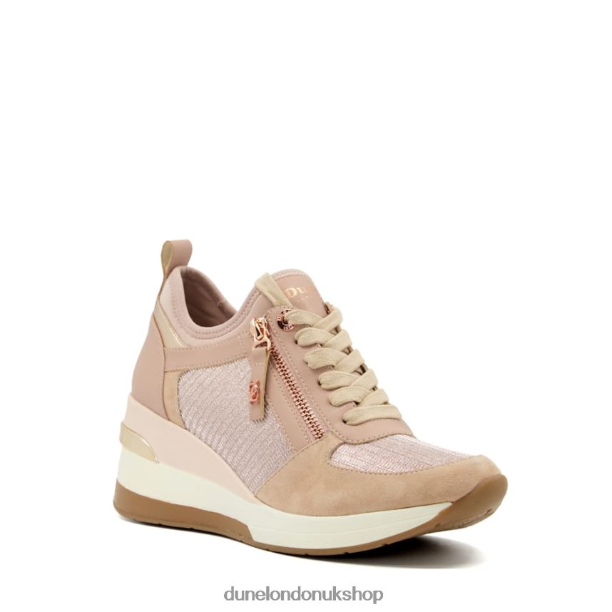 Wedge Lace-Up Trainers Women N4BBPB228 Dune London Eilin Rose Gold - Click Image to Close