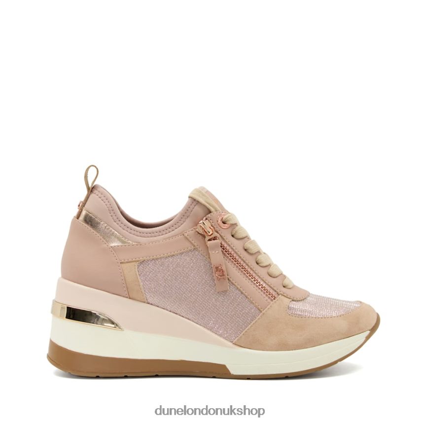 Wedge Lace-Up Trainers Women N4BBPB228 Dune London Eilin Rose Gold