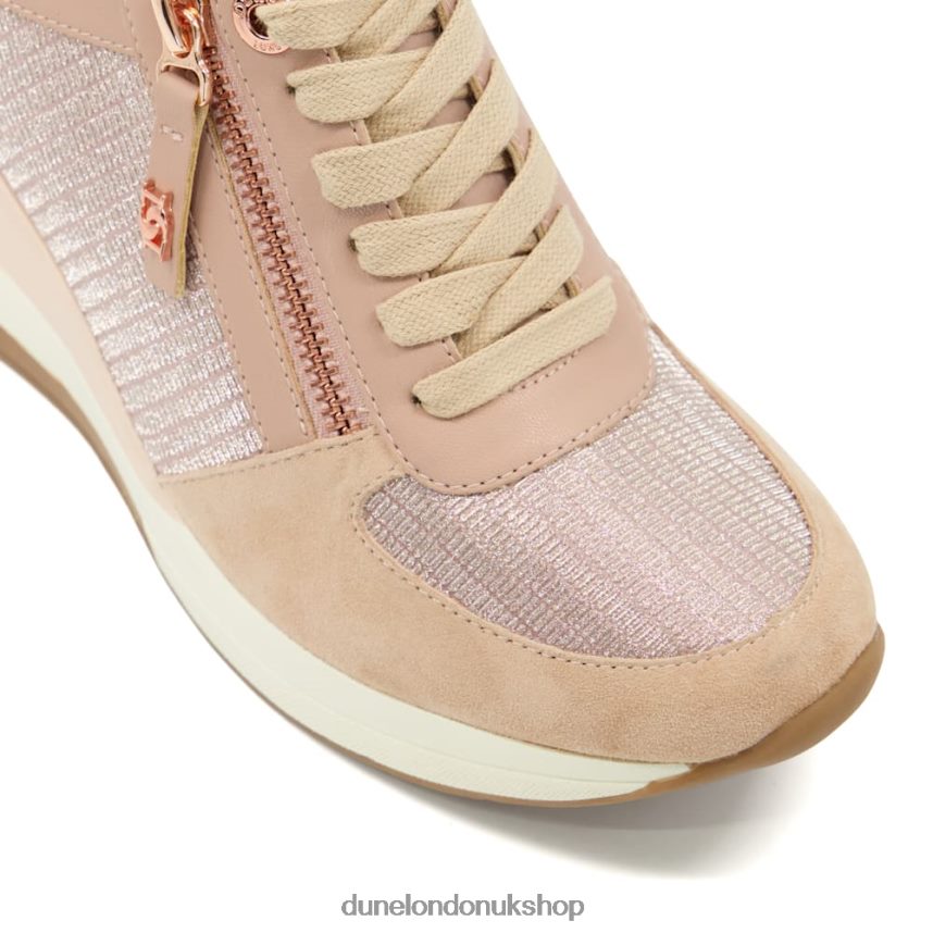 Wedge Lace-Up Trainers Women N4BBPB228 Dune London Eilin Rose Gold