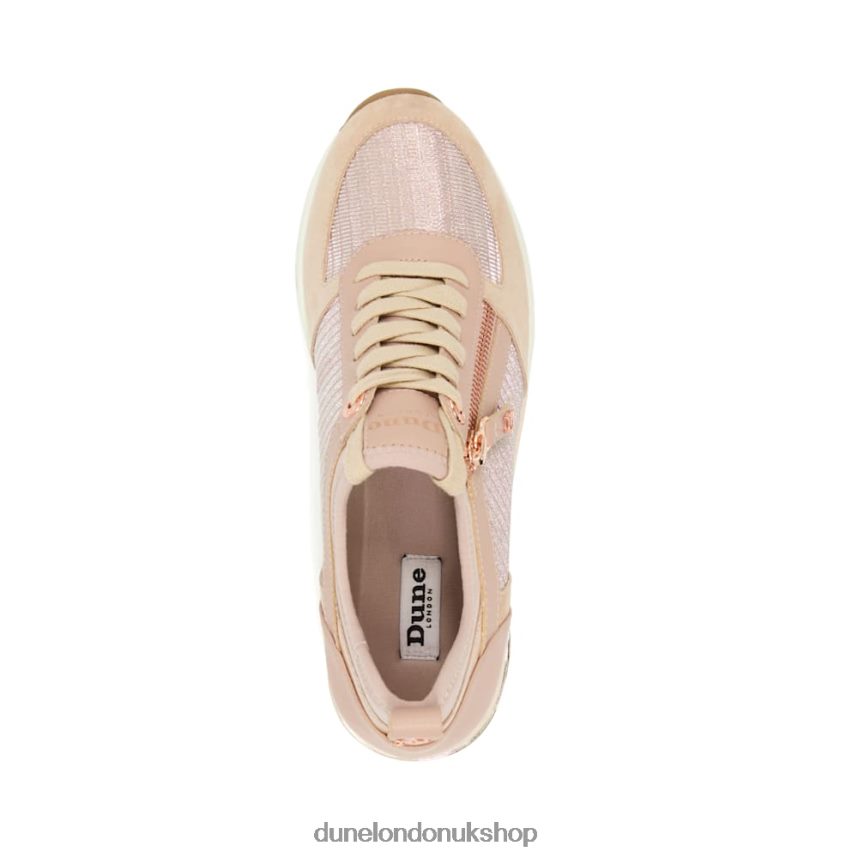 Wedge Lace-Up Trainers Women N4BBPB228 Dune London Eilin Rose Gold