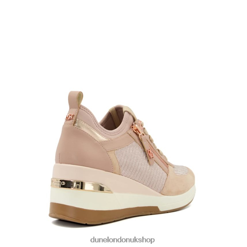 Wedge Lace-Up Trainers Women N4BBPB228 Dune London Eilin Rose Gold