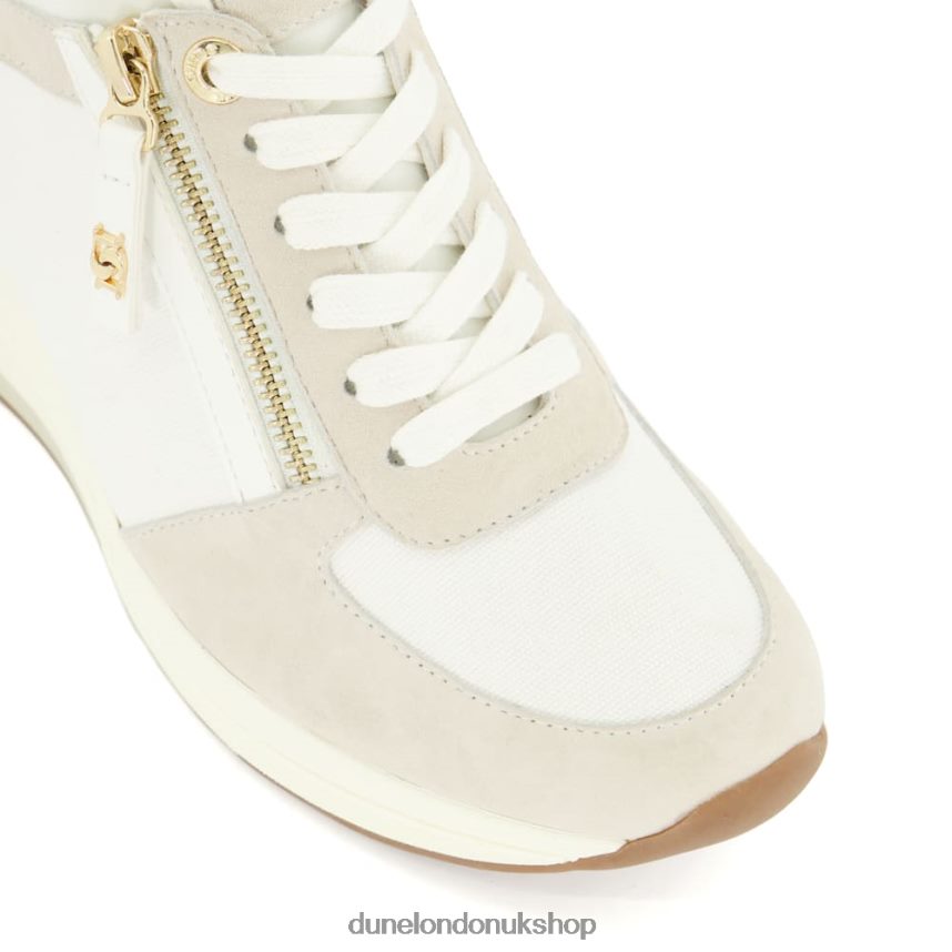 Wedge Lace-Up Trainers Women N4BBPB591 Dune London Eilin Cream