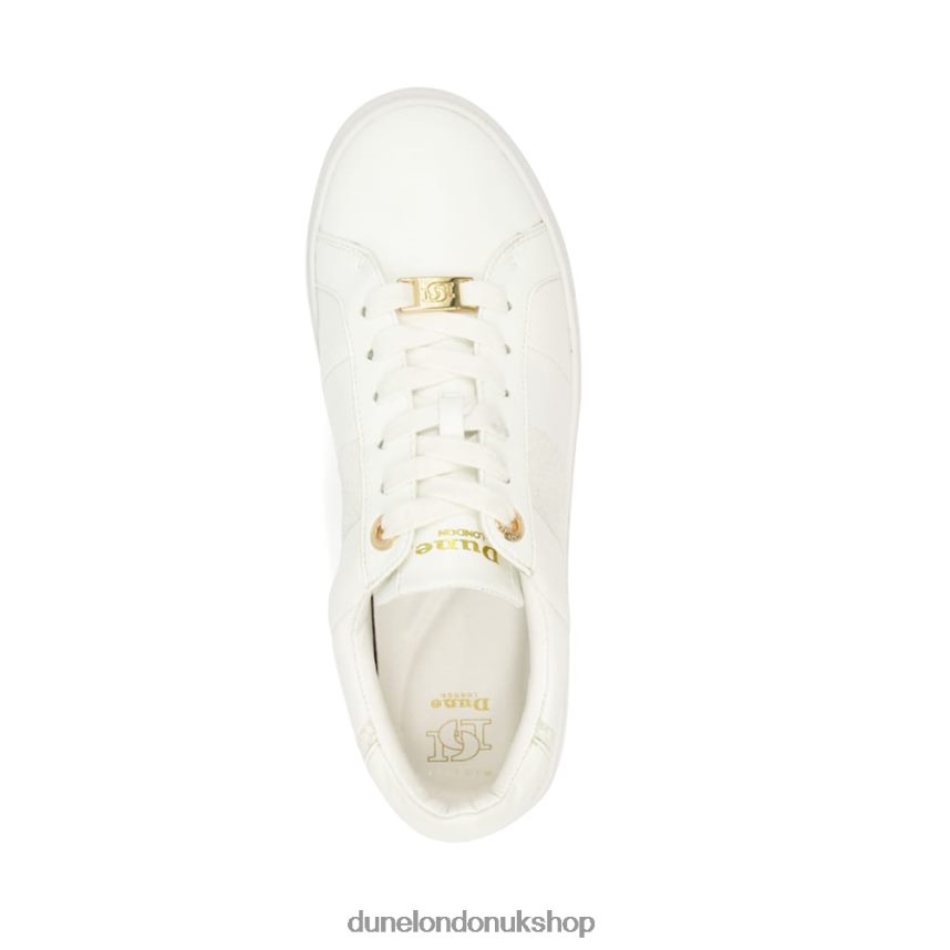 Wide Fit Lace-Up Trainers Women N4BBPB471 Dune London Everleigh White